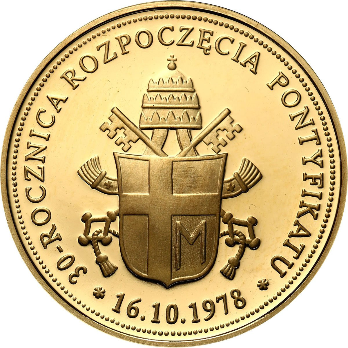 Polska medal 30. rocznica rozpoczęcia pontyfikatu Jana Pawła II - ZŁOTO